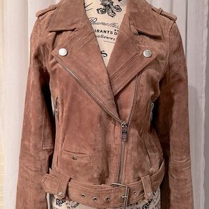 BlankNYC Cropped Suede Motorcycle Jacket Size Medium